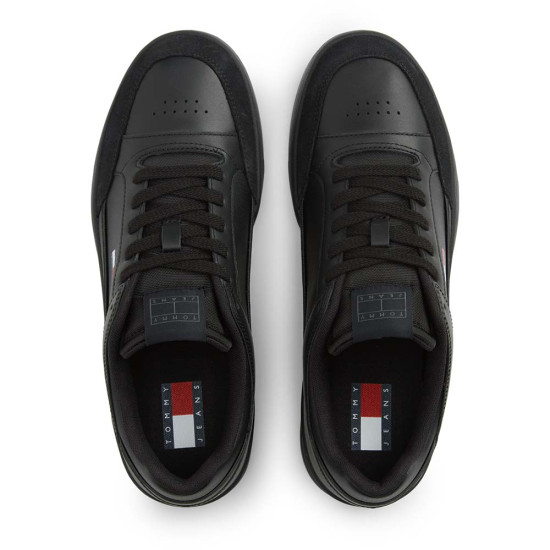 Tommy Hilfiger Leather Mixed Texture Basketball Trainers